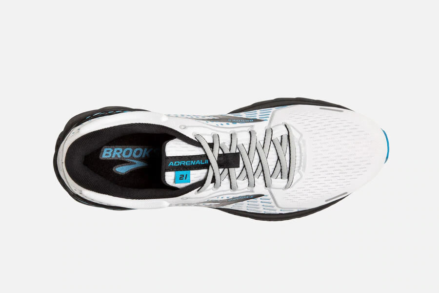 Brooks Adrenaline GTS 21 Men\'s Road Running Shoes White/Grey/Atomic Blue